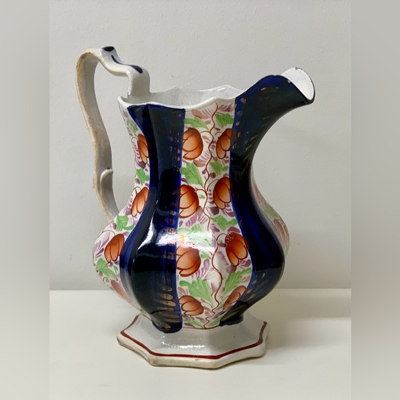 19th Century Vintage Gaudy Welsh Glamorgan Octagonal Soft Paste Pitcher Jug - Picture 4 of 16